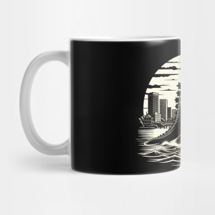 Vintage Godzilla Awakens: The Ultimate Sci-Fi Gift Mug